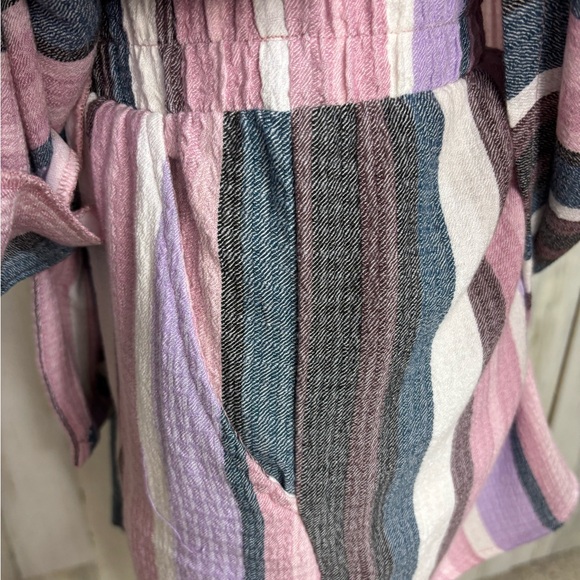 Torrid Striped Gauze Pink and Gray Shortie Pajama Set - Picture 9 of 16